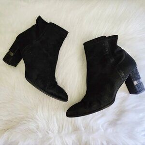 Stuart Weitzman Black Suede Booties